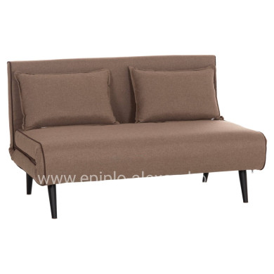 SOFABED FOR 2 PEOPLE ASMA HM3077.07 FABRIC IN DARK BEIGE 143x78x84Hcm.