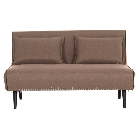 SOFABED FOR 2 PEOPLE ASMA HM3077.07 FABRIC IN DARK BEIGE 143x78x84Hcm.