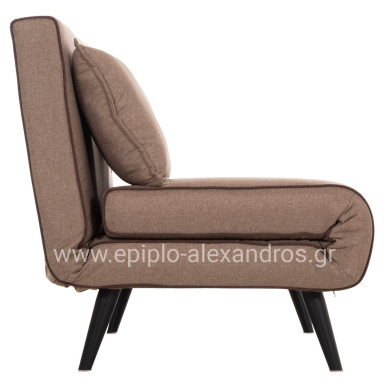 SOFABED FOR 2 PEOPLE ASMA HM3077.07 FABRIC IN DARK BEIGE 143x78x84Hcm.