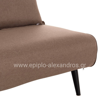 SOFABED FOR 2 PEOPLE ASMA HM3077.07 FABRIC IN DARK BEIGE 143x78x84Hcm.