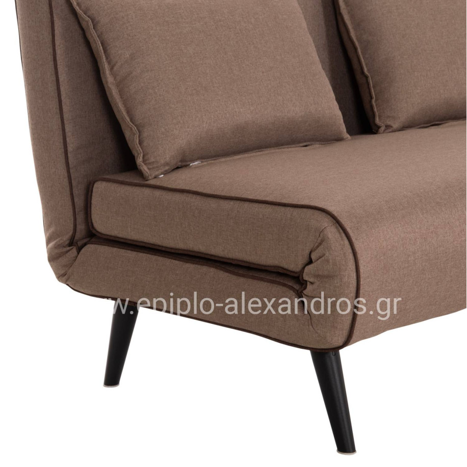 SOFABED FOR 2 PEOPLE ASMA HM3077.07 FABRIC IN DARK BEIGE 143x78x84Hcm.