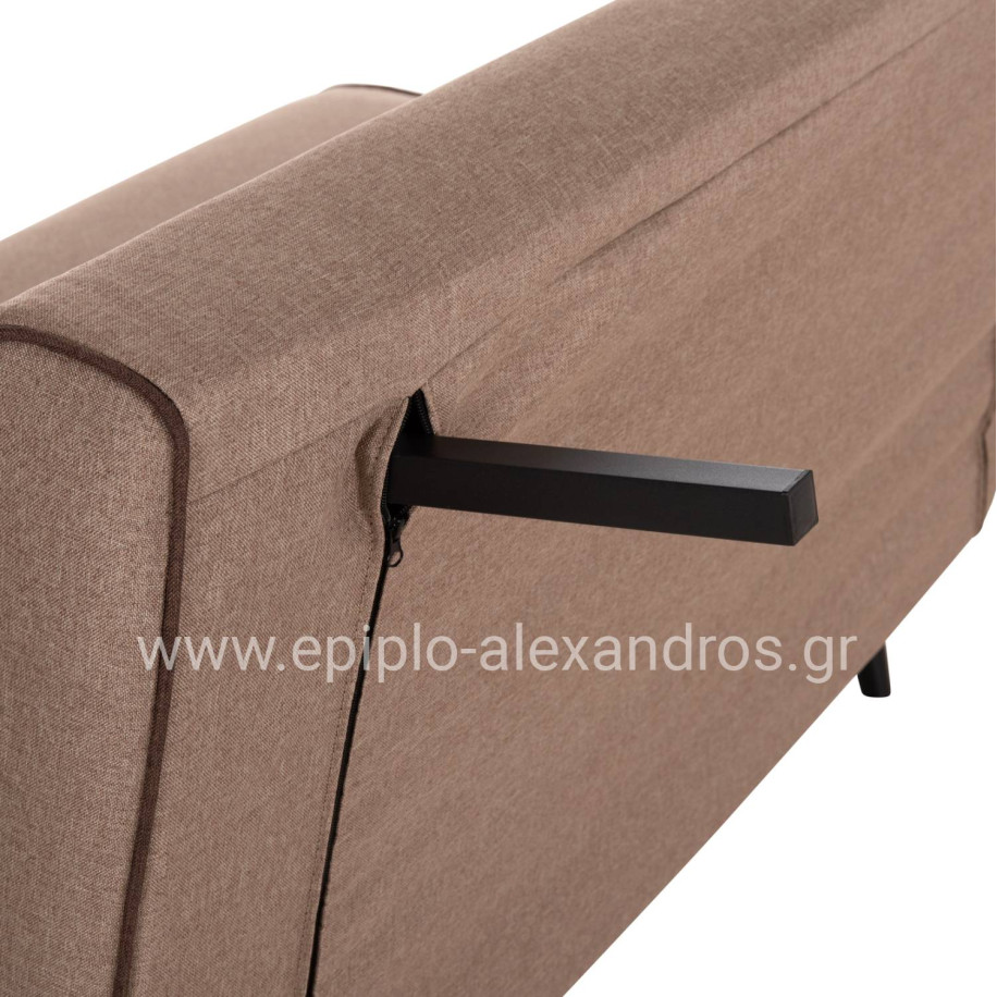 ΚΑΝΑΠΕΣ ΚΡΕΒΑΤΙ 2 ΑΤΟΜΩΝ ASMA HM3077.07 ΣΚΟΥΡΟ ΜΠΕΖ ΥΦΑΣΜΑ 143x78x84Yεκ.