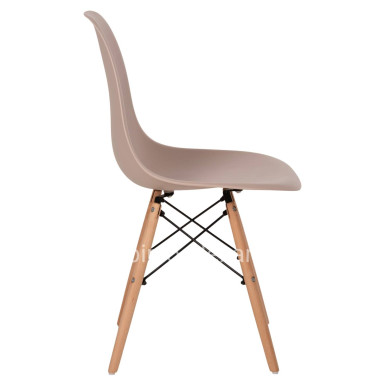 DINING CHAIR 2PCS TWIST HM8460.55 CAPPUCCINO PP--BEECH WOOD 46x50x82Hcm.