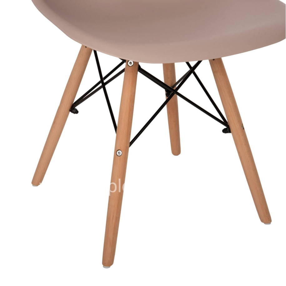DINING CHAIR 2PCS TWIST HM8460.55 CAPPUCCINO PP--BEECH WOOD 46x50x82Hcm.