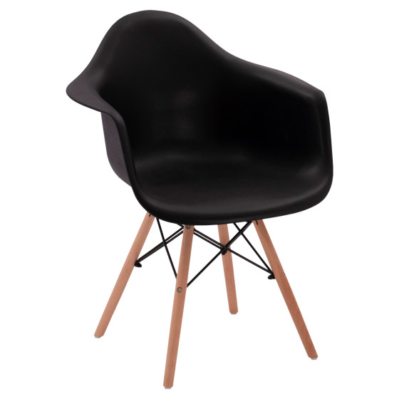 Armchair with wooden legs and black seat Mirto HM005.02 64x60x81 cm