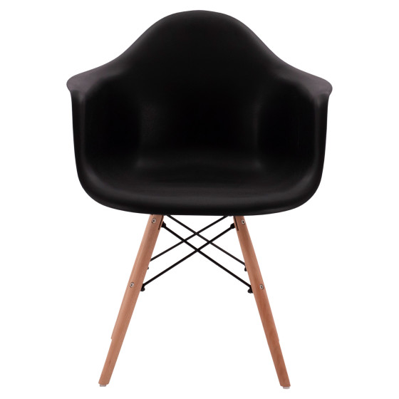 Armchair with wooden legs and black seat Mirto HM005.02 64x60x81 cm