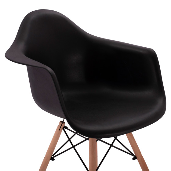 Armchair with wooden legs and black seat Mirto HM005.02 64x60x81 cm
