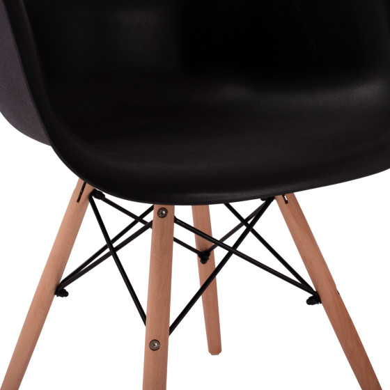 Armchair with wooden legs and black seat Mirto HM005.02 64x60x81 cm