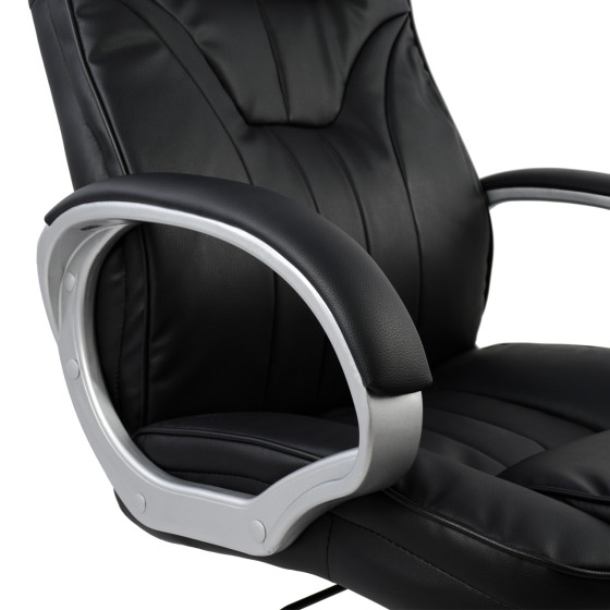 ΚΑΡΕΚΛΑ ΓΡΑΦΕΙΟΥ ΜΑΥΡΟ PU STARELL ΜΕ ΠΟΔΙ ΧΡΩΜΙΟ 65x71x106,5-116Y εκ.HM1025.01