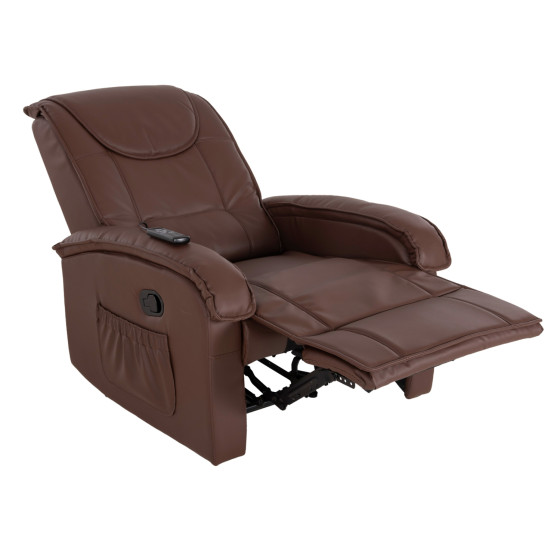 HM0026.03 Armchair ROCCA, massage mechanism, PU brown 80x96x97 cm