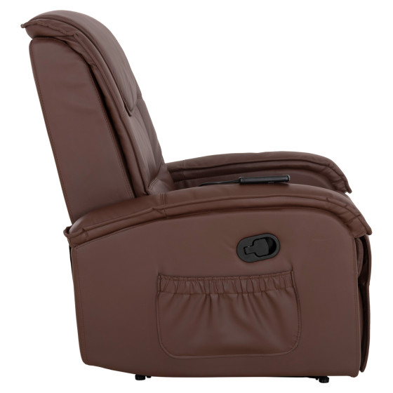 HM0026.03 Armchair ROCCA, massage mechanism, PU brown 80x96x97 cm