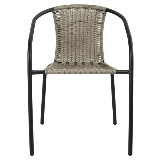 Armchair Camel HM5015.01 Grey metallic with wicker 48x48-53x72 cm