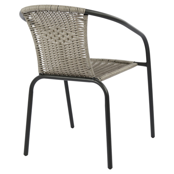 Armchair Camel HM5015.01 Grey metallic with wicker 48x48-53x72 cm
