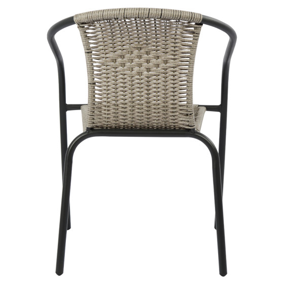 Armchair Camel HM5015.01 Grey metallic with wicker 48x48-53x72 cm
