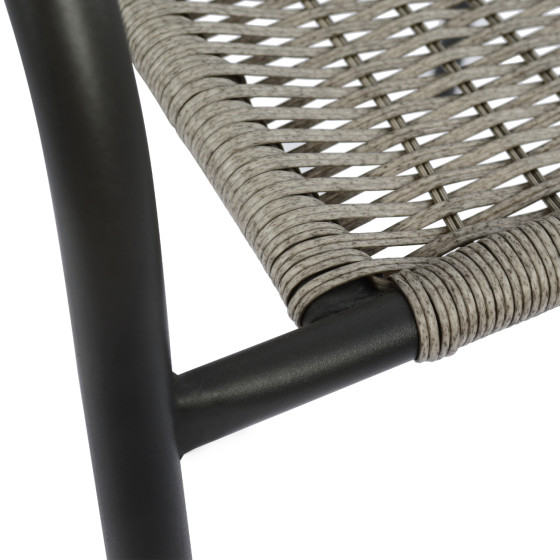 Armchair Camel HM5015.01 Grey metallic with wicker 48x48-53x72 cm