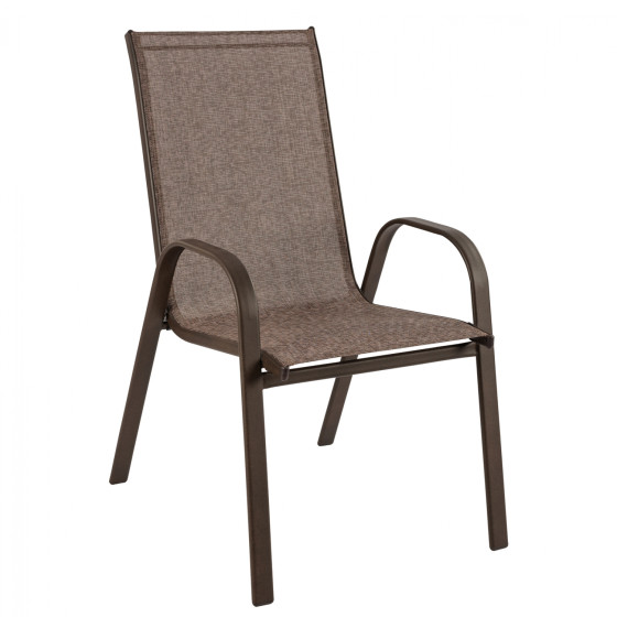 OUTDOOR ARMCHAIR LEON HM5000.02 BROWN METAL FRAME-BROWN TEXTILENE 54x70x93Hcm.