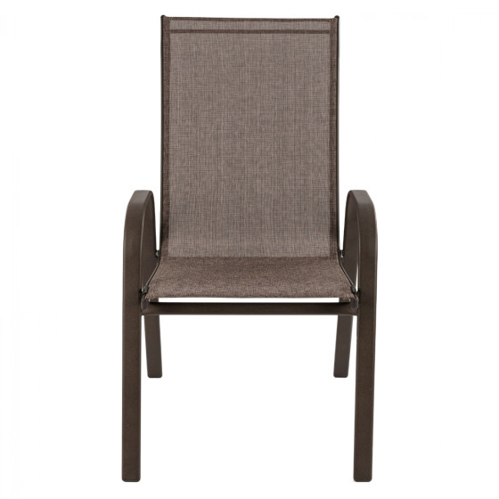 OUTDOOR ARMCHAIR LEON HM5000.02 BROWN METAL FRAME-BROWN TEXTILENE 54x70x93Hcm.