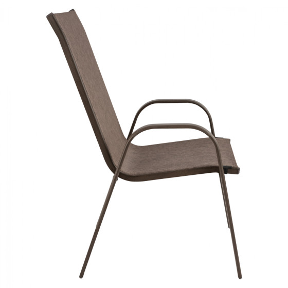 OUTDOOR ARMCHAIR LEON HM5000.02 BROWN METAL FRAME-BROWN TEXTILENE 54x70x93Hcm.