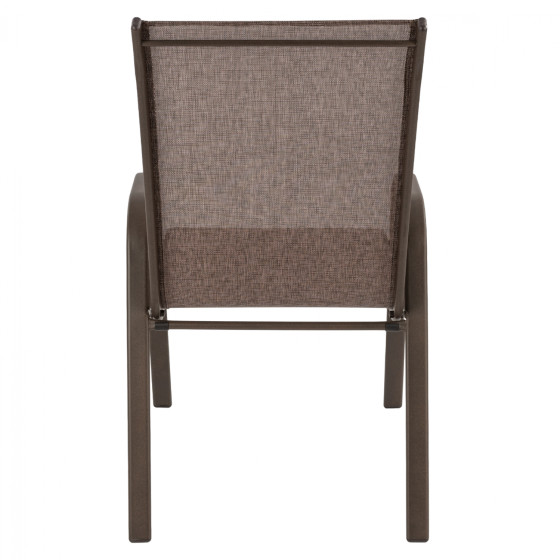 OUTDOOR ARMCHAIR LEON HM5000.02 BROWN METAL FRAME-BROWN TEXTILENE 54x70x93Hcm.