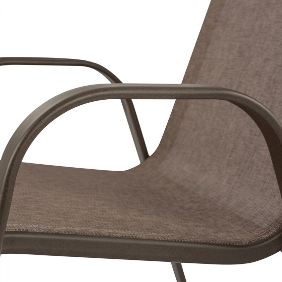 OUTDOOR ARMCHAIR LEON HM5000.02 BROWN METAL FRAME-BROWN TEXTILENE 54x70x93Hcm.