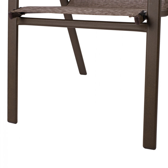 OUTDOOR ARMCHAIR LEON HM5000.02 BROWN METAL FRAME-BROWN TEXTILENE 54x70x93Hcm.