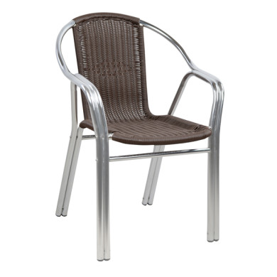 Armchair Noel HM5019 Aluminum Double Frame with rattan 56x60x75 cm