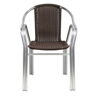 Armchair Noel HM5019 Aluminum Double Frame with rattan 56x60x75 cm