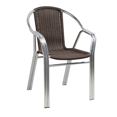 Armchair Noel HM5019 Aluminum Double Frame with rattan 56x60x75 cm