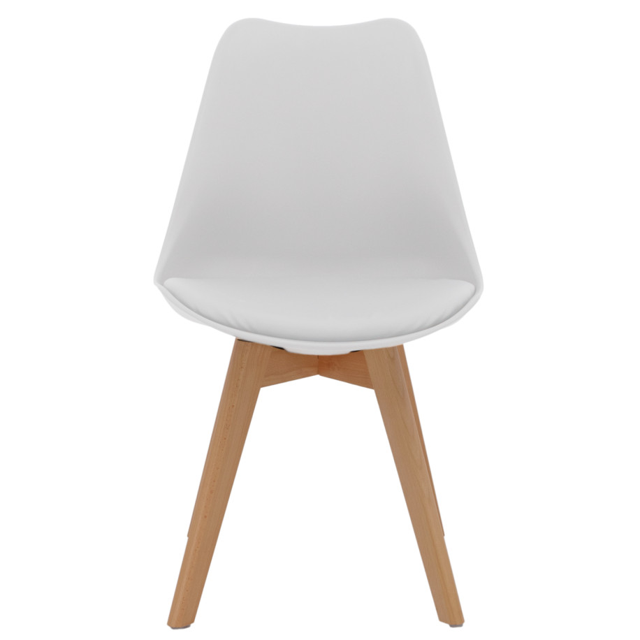 Chair Vegas HM0033.01-wooden legs-white seat-47x56,6x82Υ cm