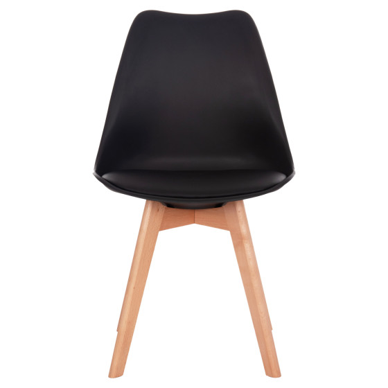 Chair Vegas HM0033.02 wooden legs-black seat 48x49x81Η cm