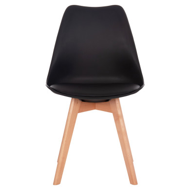 Chair Vegas HM0033.02 wooden legs-black seat 48x49x81Η cm