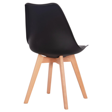 Chair Vegas HM0033.02 wooden legs-black seat 48x49x81Η cm