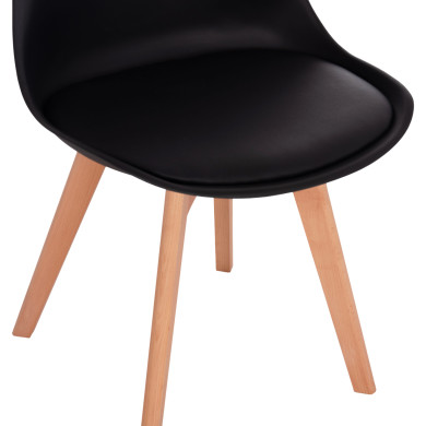 Chair Vegas HM0033.02 wooden legs-black seat 48x49x81Η cm