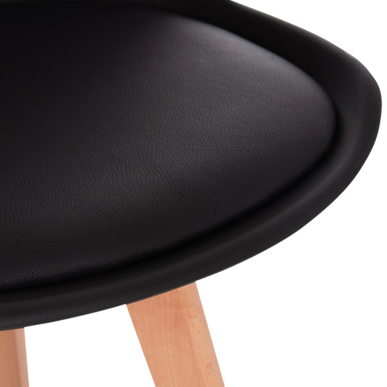 Chair Vegas HM0033.02 wooden legs-black seat 48x49x81Η cm