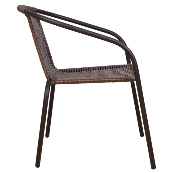 Armchair Camel HM5015.02 Brown metallic with wicker 48x48-53x72 cm