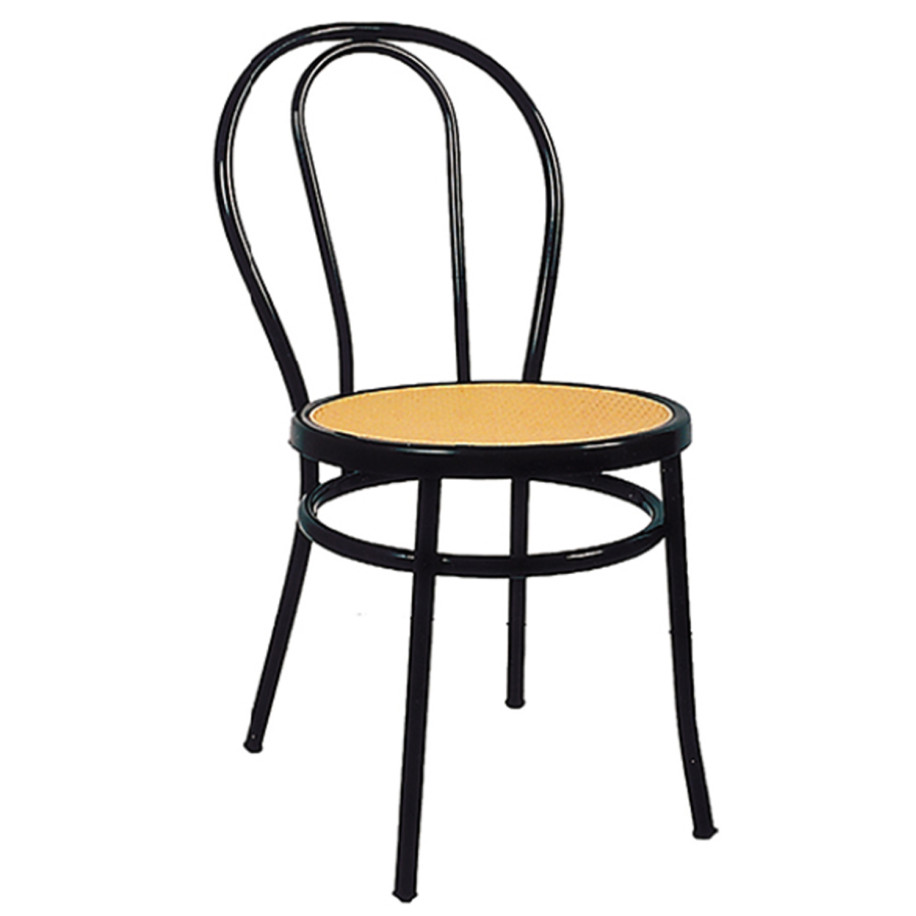 DINING CHAIR VIENNA-TYPE METALLIC BLACK WITH POLYETHYLENE MATT