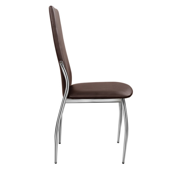 Dining chair Kim HM0080.05 Brown PU with metallic frame 45X55X99 cm