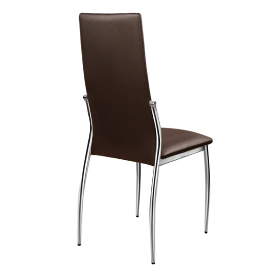 Dining chair Kim HM0080.05 Brown PU with metallic frame 45X55X99 cm