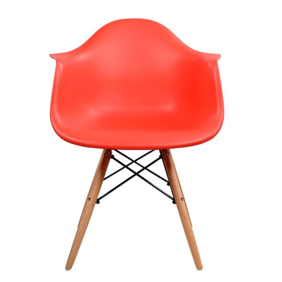 Armchair with wooden legs and red seat Mirto HM005.04 64x60x81 cm