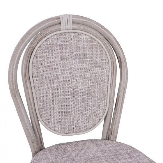 Stool Aluminum Bamboo Look White patina with textline HM5110 47x61x115cm