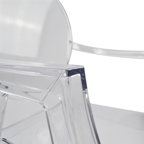Chair acrylic clear with arms Aramis HM0169 52,2x56,5x92cm