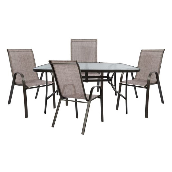 Set Dining Table 5 pieces with metallic frame Table & Chairs HM5201