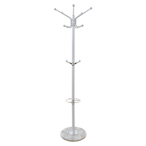 Hat/Coat Stand Metallic HM0039.02 rotating white with marble ''37x170 cm