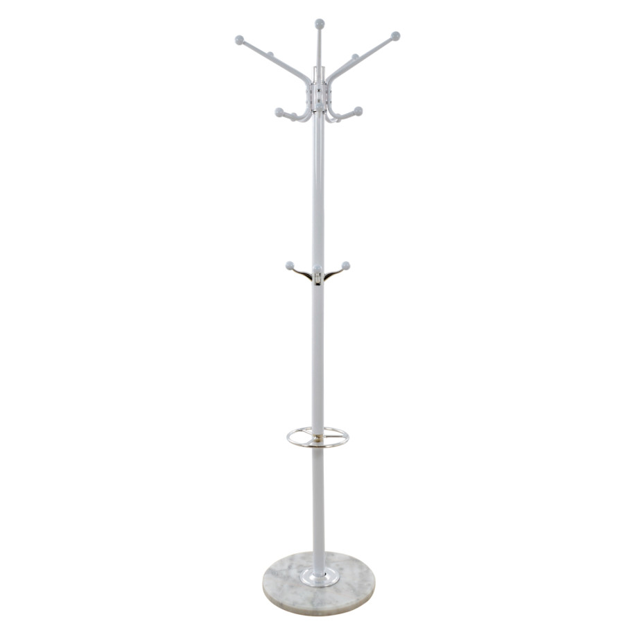 Hat/Coat Stand Metallic HM0039.02 rotating white with marble ''37x170 cm
