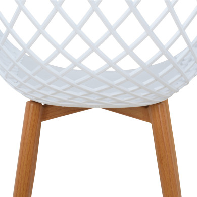 Armchair Polypropylene white Ariadne HM8001.01 62,5x56x80cm