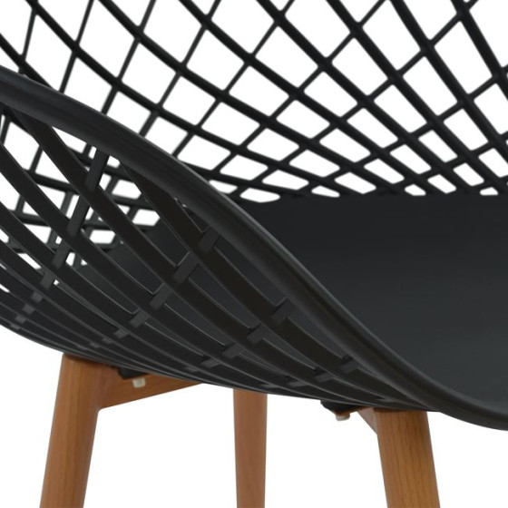 Armchair Polypropylene black Ariadne HM8001.02 62,5x56x80cm