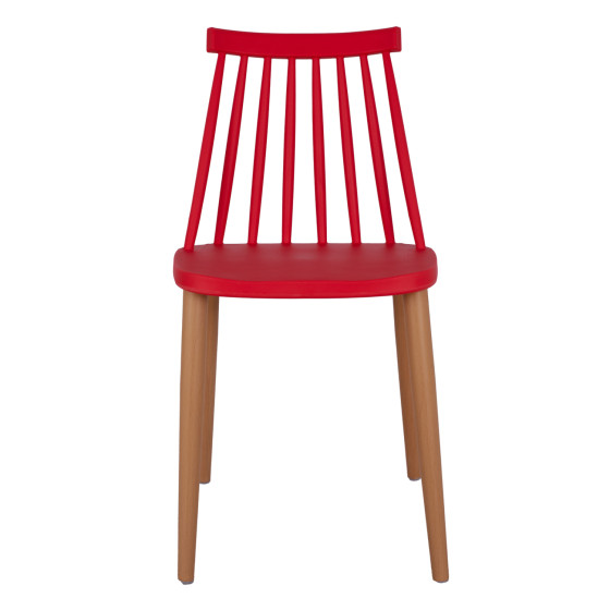 Dining chair HM8052.07 Vanessa red with metallic legs 42,5x47x81,5cm