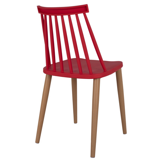 Dining chair HM8052.07 Vanessa red with metallic legs 42,5x47x81,5cm