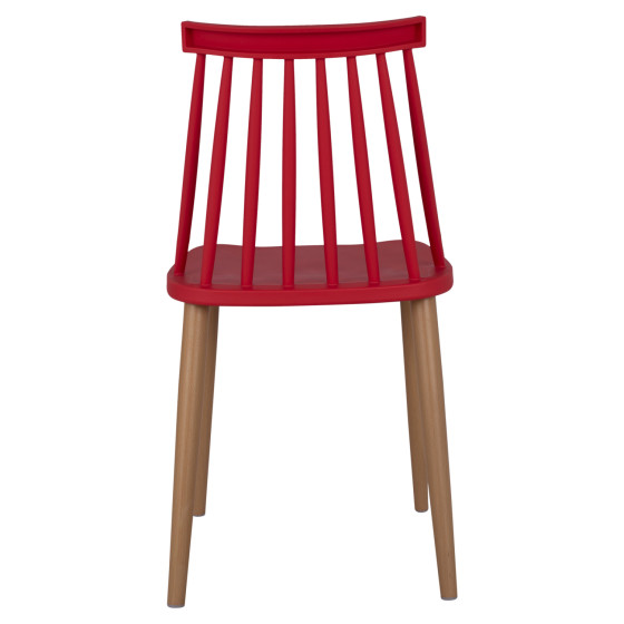 Dining chair HM8052.07 Vanessa red with metallic legs 42,5x47x81,5cm