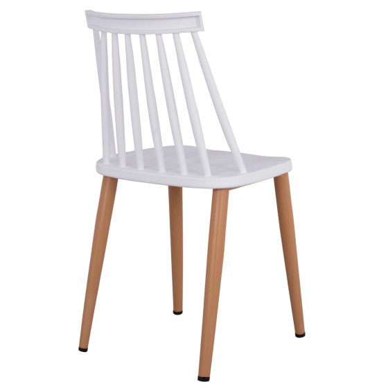 Dining chair HM8052.01 Vanessa White with metallic legs 43x46,5x82cm